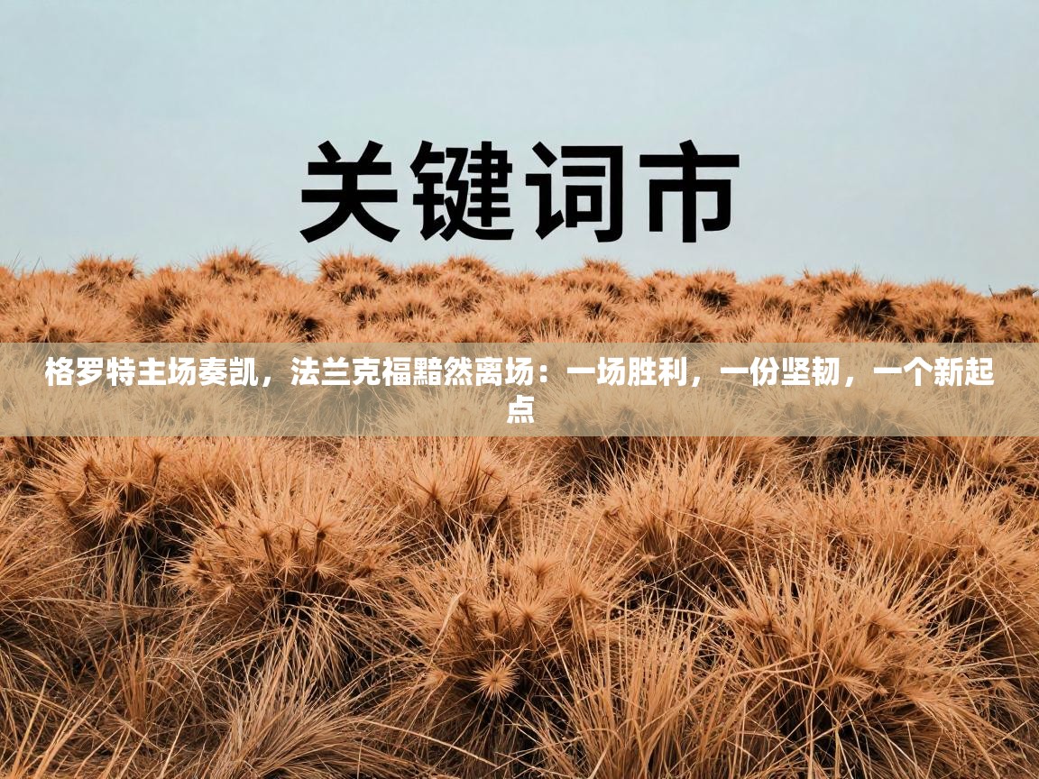 格罗特主场奏凯，法兰克福黯然离场：一场胜利，一份坚韧，一个新起点  第1张