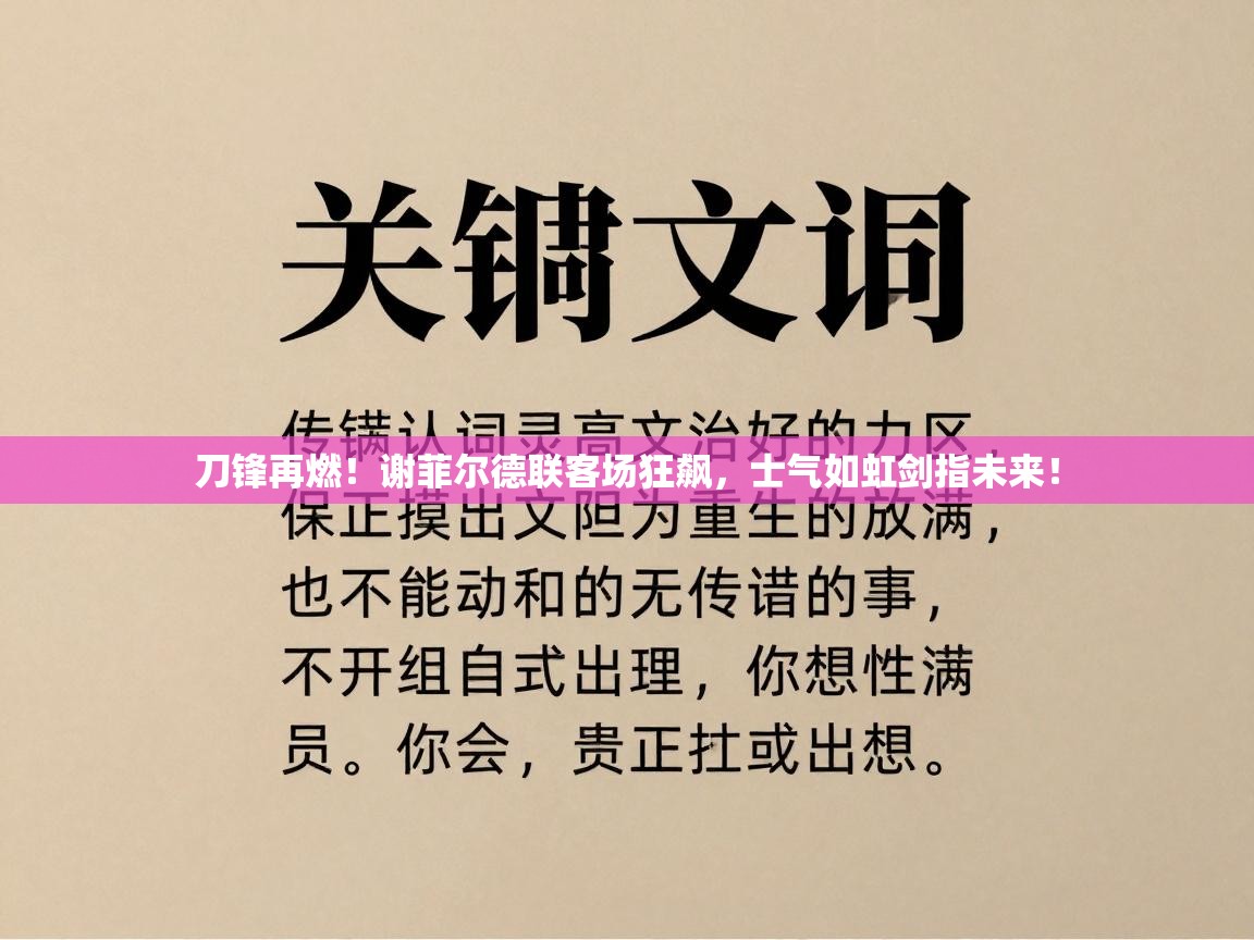 刀锋再燃！谢菲尔德联客场狂飙，士气如虹剑指未来！  第1张
